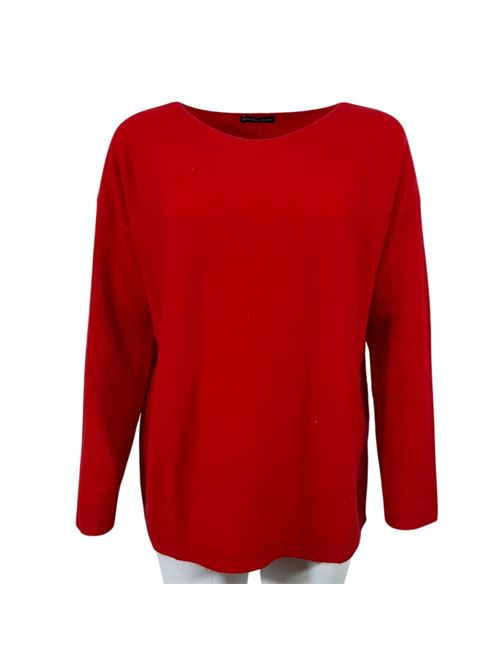 MAGLIA DONNA SCOLLO A BARCA ROSSO ESSENTIEL STUDIO | LMD033ROSSO